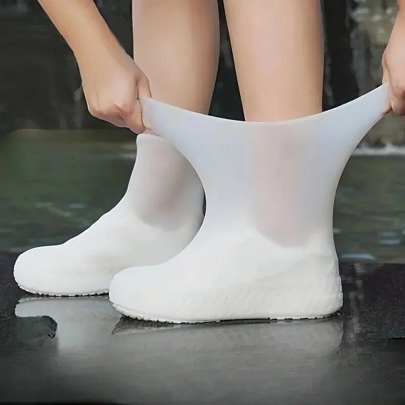Rubber Rain Boot Overshoes For Outdoor Use Silicone Waterproof Shoe Covers Rainy Day Shoe Cover Reusable