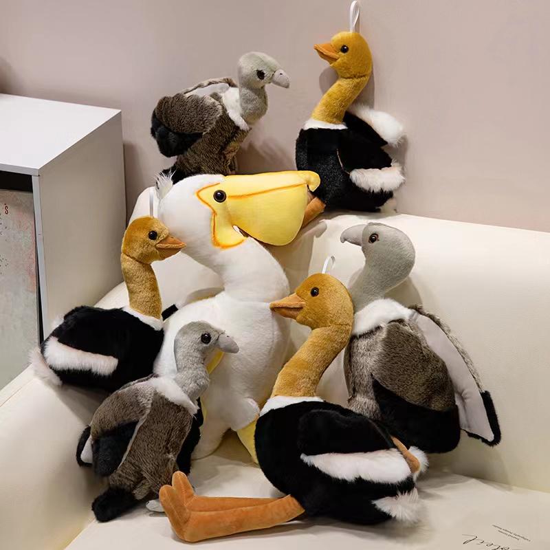 Плюшевые игрушки серии Simulation Bird, пеликан, стервятник, страус, ткань, хлопковый наполнитель, мягкий, приятный на ощупь, хороший подарок