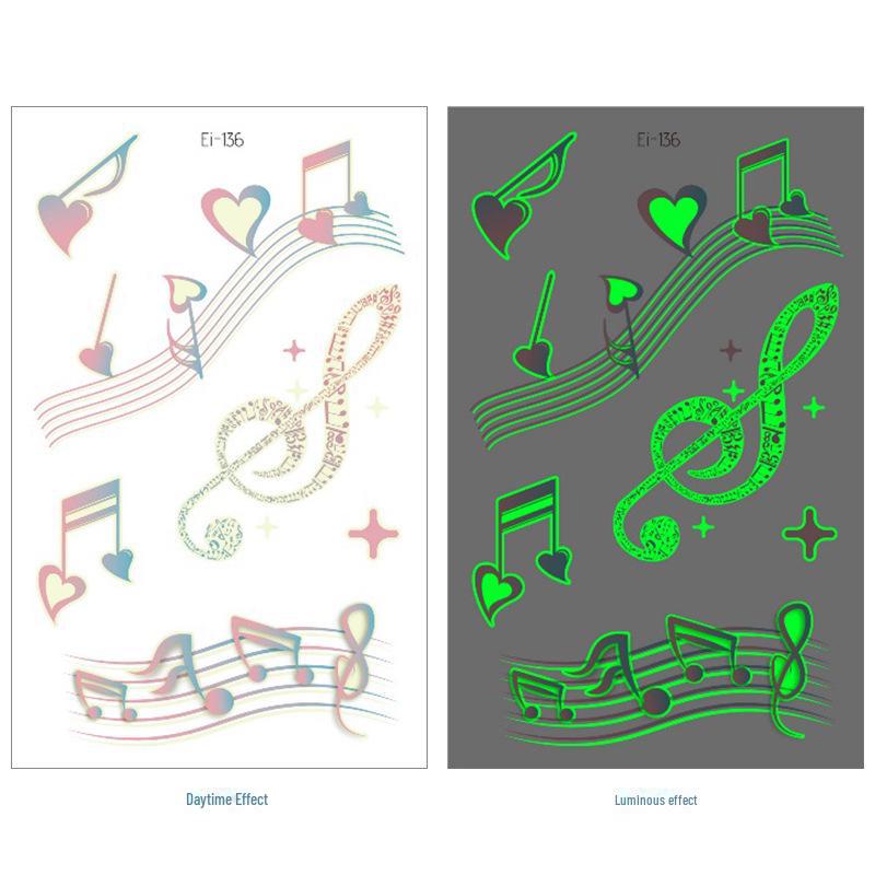 Фэнтези градиентные светящиеся наклейки-татуировки в виде бабочек