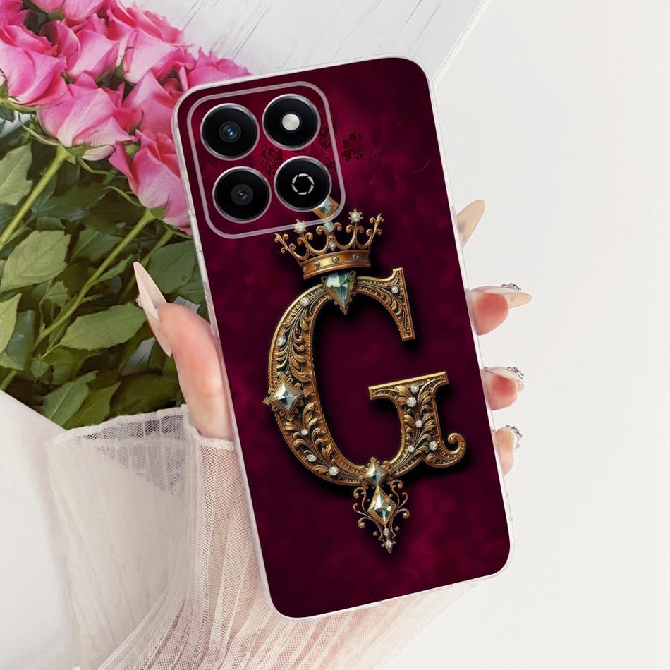 Для Honor X7C Чехол с королевской короной и начальной буквой для пары На Honor X7c ALT-LX2 Мягкие силиконовые TPU Чехлы Бамперы