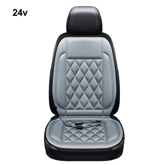 12V Heated Car Seat Cushion 2 Levels of Temperature Adjustable Seat Mat Overheat Protection Rhombus Texture Auto Seat Pad