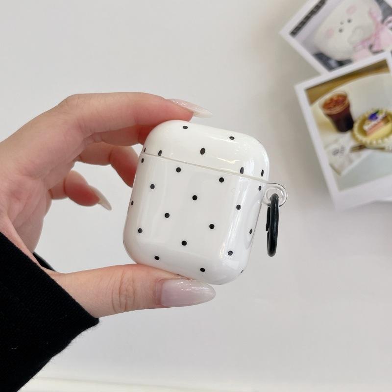 Корейский белый фон черный горошек для AirPods 1 /1 защитный чехол pro1 apple bluetooth 1/1 поколения чехол для наушников