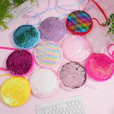 Korean Style Children's Sequin Round Crossbody Bag and Coin Purse Toy