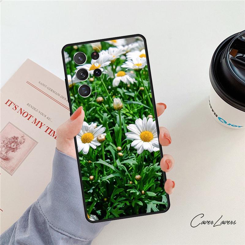Чехол для телефона с цветком ромашки Для Samsung Galaxy S24 S25 S23 S22 Ultra Note 10 20 Plus S20 S21 FE Чехол