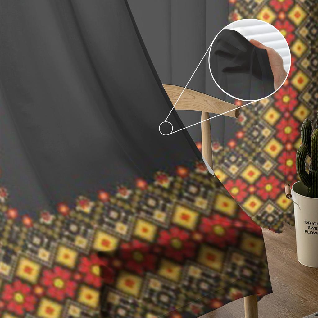 Прозрачные шторы с украинским народным этническим орнаментом для гостиной, прозрачные тюлевые занавески для окон, спальни, кухни, декор, вуаль, шторы