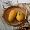 Rattan Tray Storage Basket Rattan Handwoven for Fruit Tea Breadbasket
