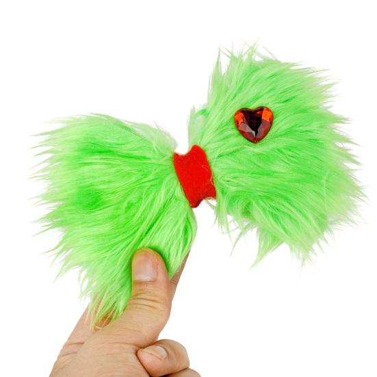 Рождественский ободок для волос с зеленым пушком, легкий праздничный ободок, универсальный аксессуар для волос для косплея