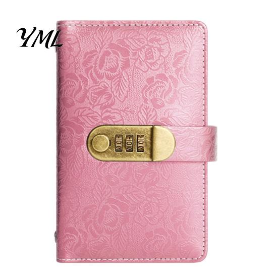 Security Cash Binder A6 Password Lock Budget Organizer, PU Leather And Relief Cover, Monthly Expense Tracker 100 Pocket Savings Challenge Booklet for