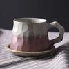 Retro Ceramic Cup Mug Style Simple Afternoon Tea Cup Creative Coarse Pottery Coffee Cup Saucer Set