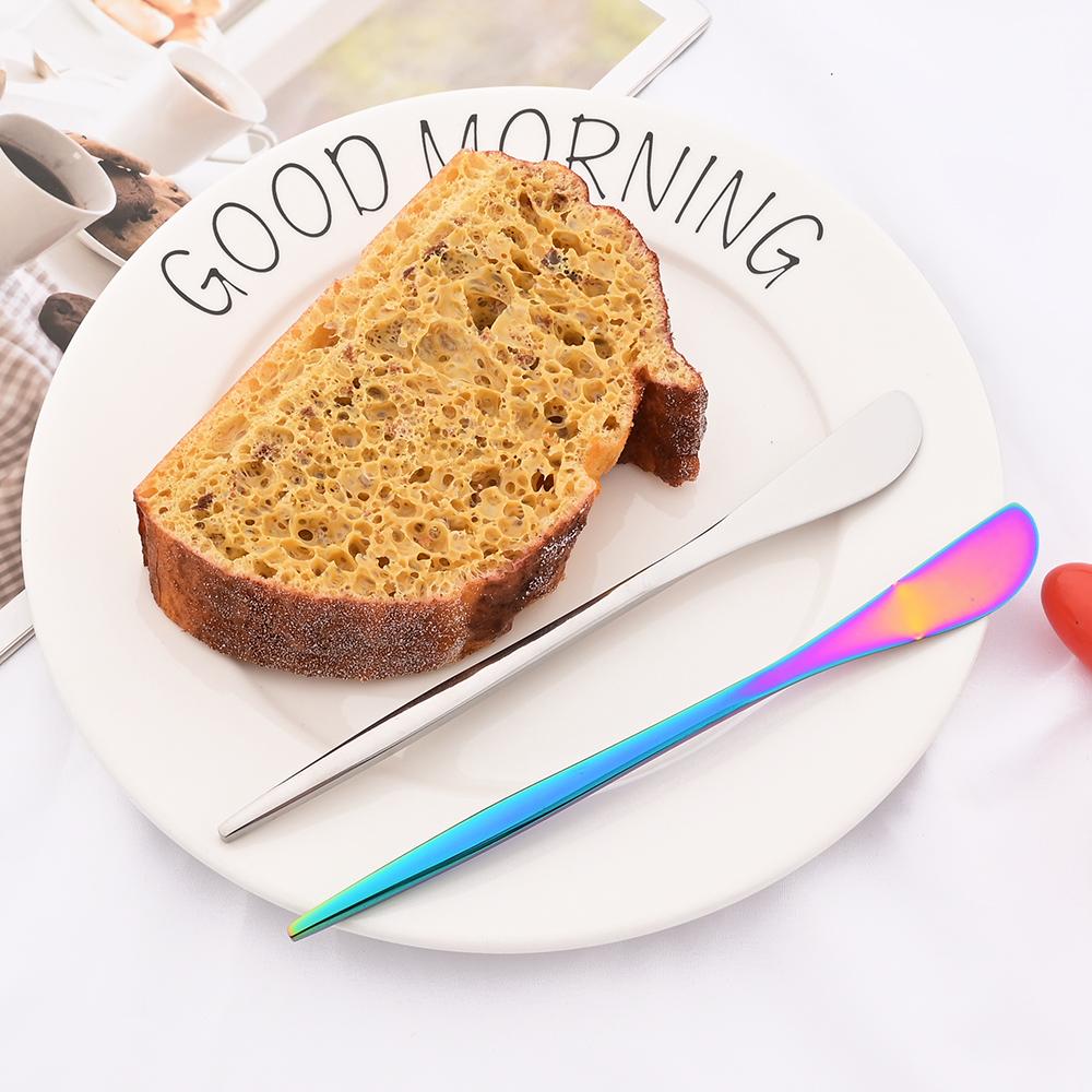 Нож для масла из нержавеющей стали, черный, золотой, 10 шт., ножи для сыра, десерта, джема, крема, лопатка для сыра, столовые приборы, инструменты для десерта