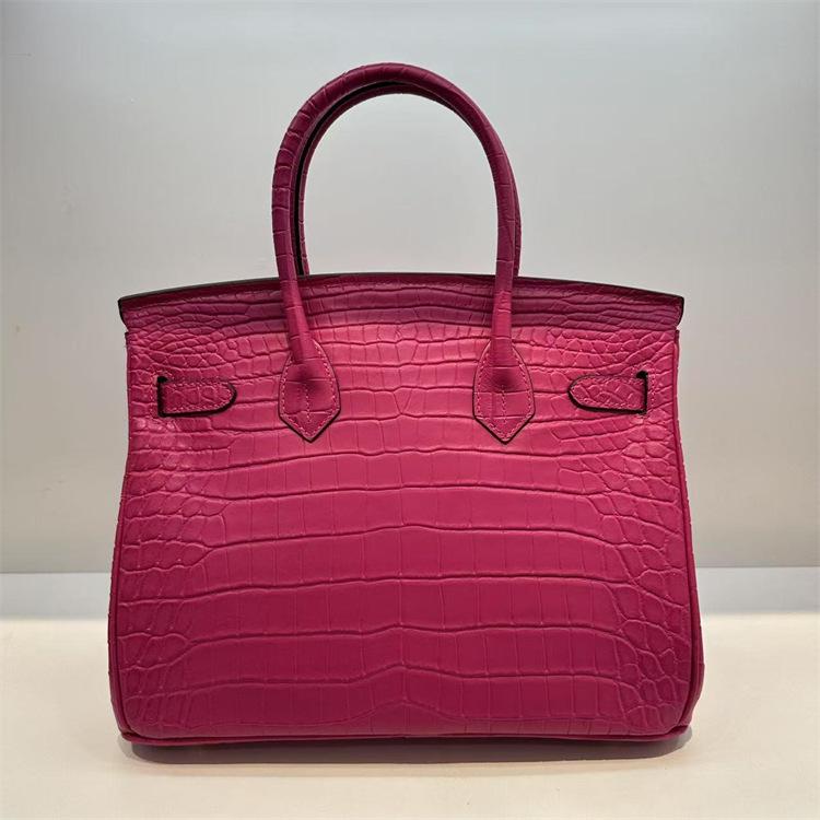 First Layer Cowhide Alligator Pattern Matte Portable Shoulder Messenger Women's Bag Cross-border Premium