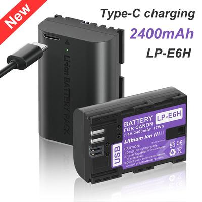 PALO Новый зарядный аккумулятор LP-E6H LP E6 LPE6 2400 мАч Type-C для Canon 5D Mark II III 7D 60D EOS 6D 70D 80D EOS 5DS R