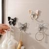 Butterfly Self Adhesive Hooks - No Drill, Easy Install Waterproof for Bathroom, Kitchen (Holds Towels, Robes, Organizers)