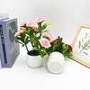 Flower Plastic Rose Fake Potted Plant Bonsai For Tabletop Decor And Use Event