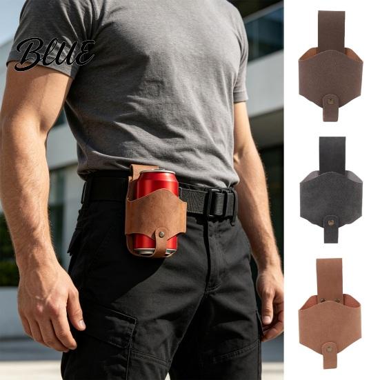 Портативный поясной держатель для напитков, hands-free, из PU, кожаный кобура-чехол с клипсой для ремня, для пеших прогулок, кемпинга
