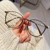 Myopia Glasses Retro Flat Glasses Black Frame Anti-blue Glasses