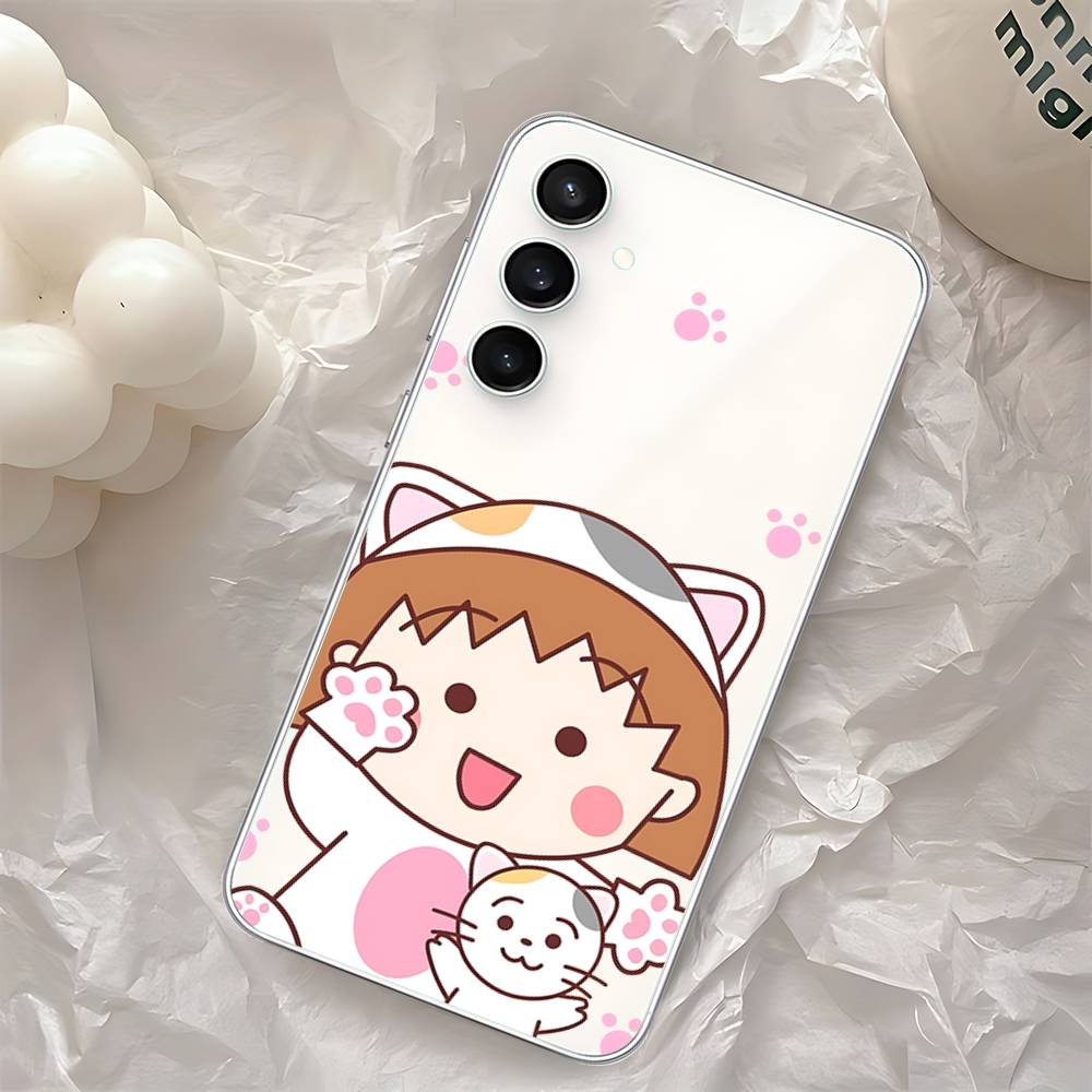 C-Чиби Милая M-Маруко-тян-S Чехол для телефона Samsung Galaxy S25 S24 S23 S22 S21 FE Ultra Plus A32 A53 A13 A31 Мягкий чехол