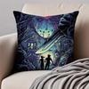Dark style artistic illustration HHalloween Cushion Cover Pillowcase Antidustmite Invisible Zipper Short Plush Sofa Cushion