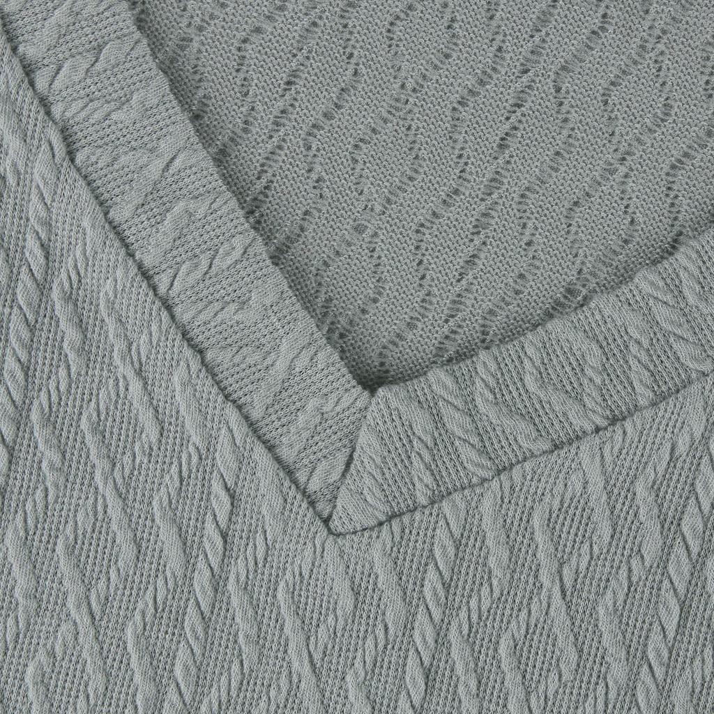 Women's Workwear Fashionable  Dress V-neck Knitted A-line Long Sleeved Dress