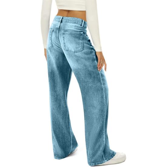 Women's Baggy Jeans High Waist Wide Leg Denim Pants Casual Loose Straight Leg Trousers for Street Work