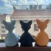 Скульптура кошки для медитации, украшения для дома, черная смоляная йога, сидящая кошка дзен, черный будда, украшение для сада на открытом воздухе