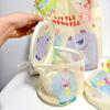 4Pcs Cute Mesh Laundry Bags Set Auto-lock Zipper Portable Clothing Pouch  Home