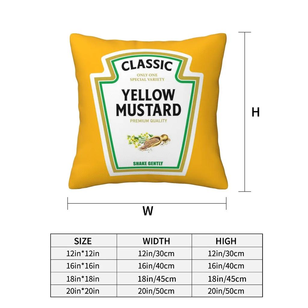 Mustard Mayo Ketchup 2 Pcs Square Pillowcase Pillow Cover Cushion Zip Decorative Comfort Throw Pillow For Home Car