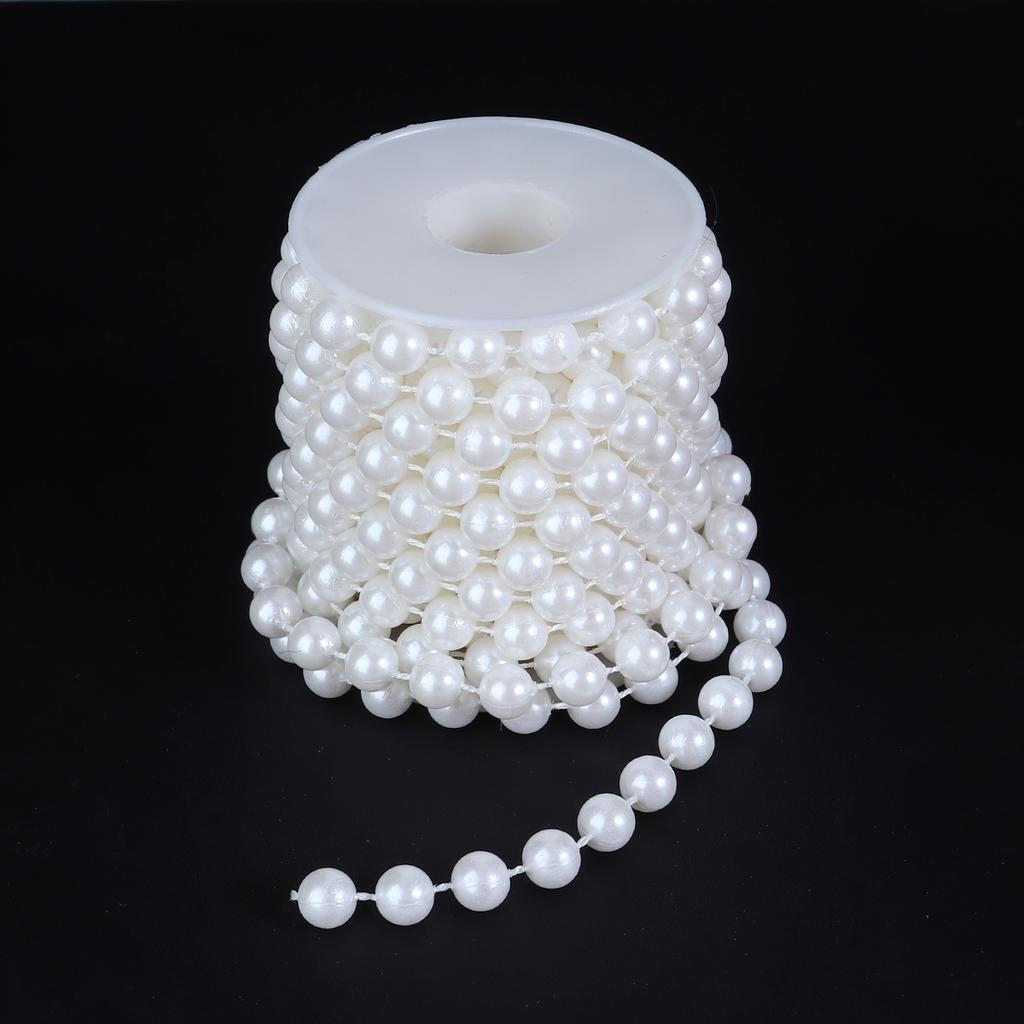 5Yards ABS Imitation Pearl Bead Chain Line Cord Thread Trim For DIY Wedding Party Decoration Jewelry Making Crafts Accessories