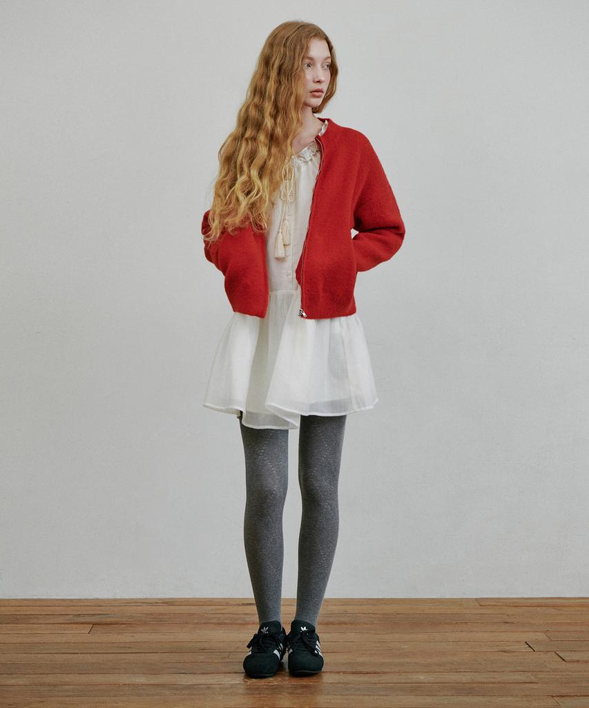 BELLOL Two-Way Knit Zip-Up Red