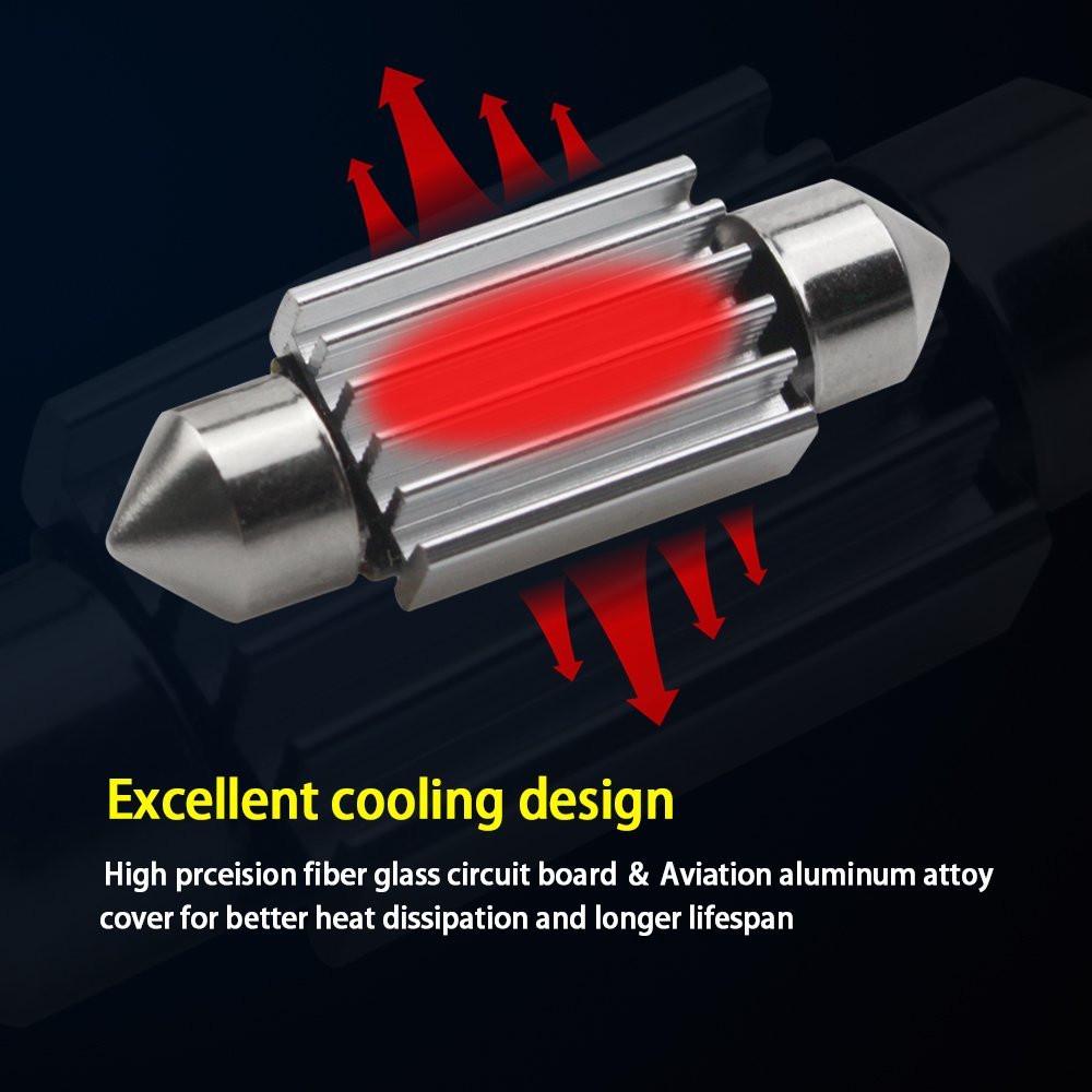 2шт 39мм светодиодный светильник 6500K белый SMD автомобильный купольный двойной наконечник лампы для чтения на крыше