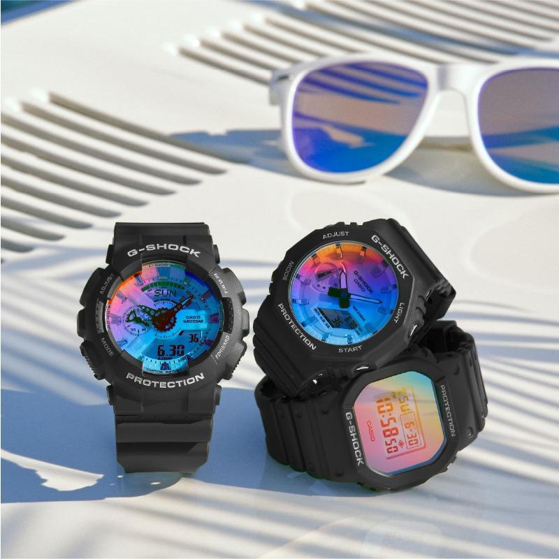 Casio Мужские часы G-SHOCK на смоляном ремешке, водостойкость 200 м, аналогово-цифровые, ударопрочные, кварцевые, GA-2100SR-1A