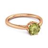 Peridot Minimalist Solitaire Ring - Sterling Silver Rose Gold Vermeil