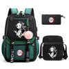 3Pcs/set Demon Slayer Kamado Nezuko Backpacks for Girls Anime School Bag Teenager Student Canvas Laptop Back Pack Women Rucksack