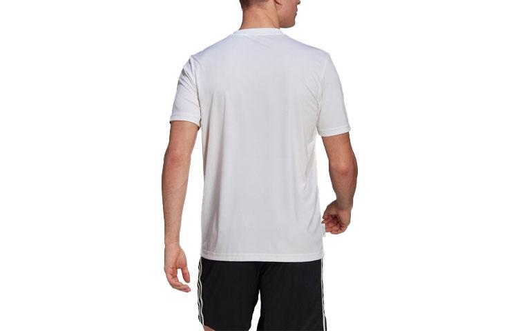 Adidas T Shirts Men's White Crew Neck Moderate Straight Fit GL3262