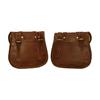 Мотоциклетные седельные сумки из козьей кожи ручной работы, винтажные кофры для байкера - комплект 2 шт.