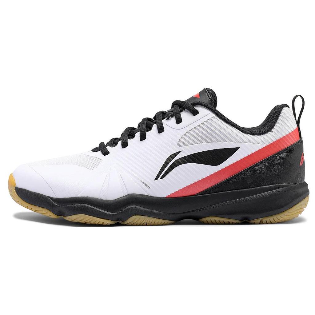 Li Ning CS16 Нескользящие износостойкие низкие бадминтонные кроссовки унисекс Белый Черный Красный AYTS057-2