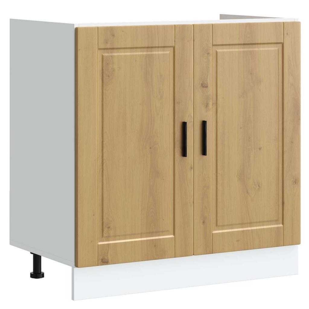 Porto Bathroom Vanity Unit 2 pcs Brown Particleboard