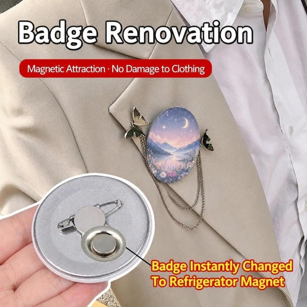 4Pairs Magnetic Pin Magnet Adapter Brooch to Fridge Magnet Lapel Pin Magnet Lapel Pin