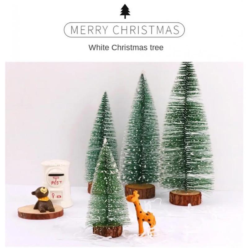 DIY Мини Рождественская елка Сизаль Кедр Настольная Снежинка Сосновые Иголки Украшения Маленькие Белые Сосны Рождественские Украшения Украшенные