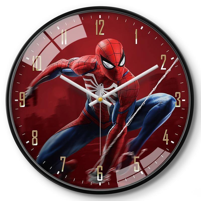 Marvel Captain America Iron Man Spider Man Pattern Wall Clock For Kids Room Decor