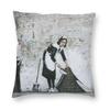 Классический стрит-арт Banksy Поп-арт Квадратная наволочка Декоративная для дома Девочка с красным шаром Чехол для подушки для дивана Автомобиля