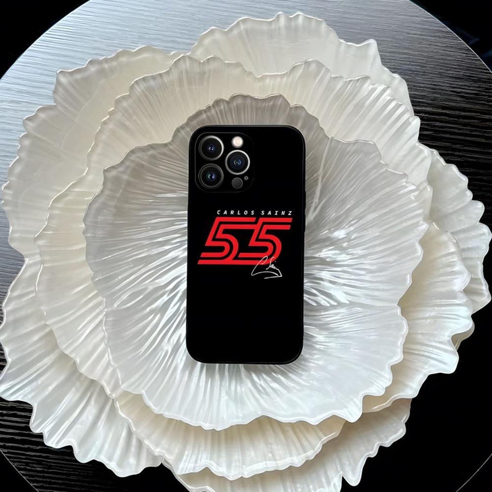 Карлос Сайнс 55(4) Чехол для телефона для iPhone 17 Air 16 15 14 12 13 11 Pro Max Mini X XR XS Max 7 8 Plus Черный силиконовый чехол