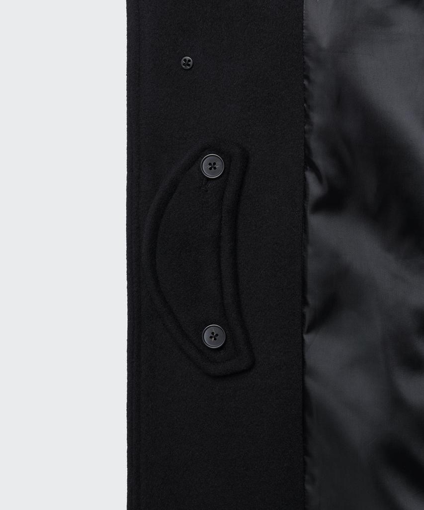 Musinsa Standard Cashmere Blend Over-Shoulder Balmacaan Coat [Black]