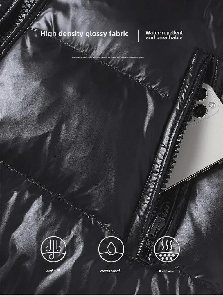 Men's Gray Duck Down Hooded Jacket - Warm, Stylish, and Perfect for Autumn and Winter