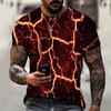 Летний топ с круглым вырезом и 3D-принтом ужасающей магмы, модная повседневная мужская футболка с коротким рукавом