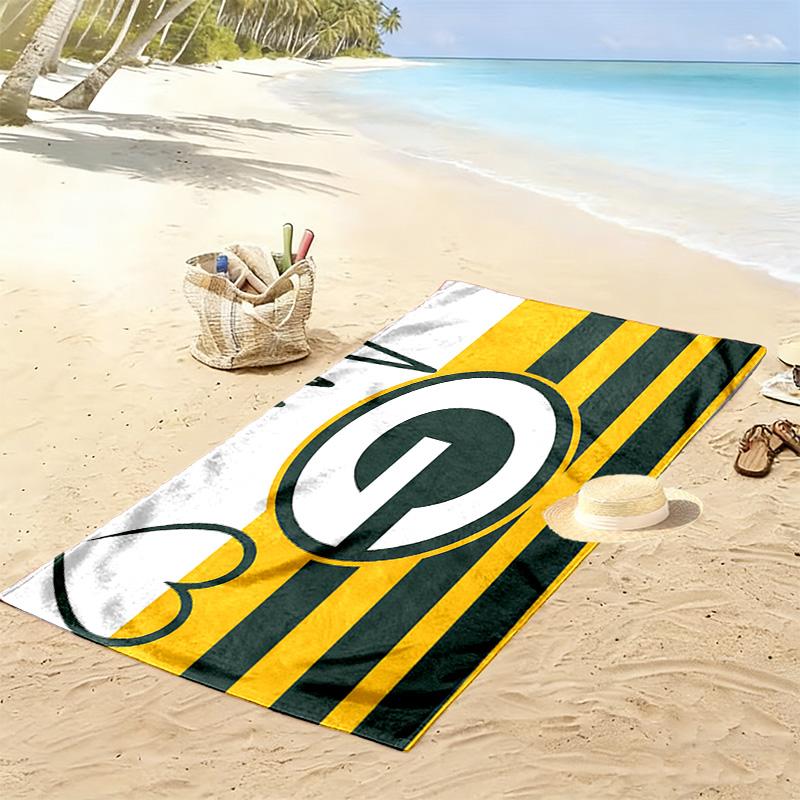Пляжное полотенце с принтом Green Bay Packers, большое, мягкое, быстросохнущее, для пляжа, кемпинга, плавания