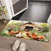 1Pcs Anti Fatigue Kitchen Rugs  Farmhouse Rooster FloralWaterproof Non-Slip Thick Cushioned Kitchen Mat Heavy Duty Comfort Standing Mat for Kitchen