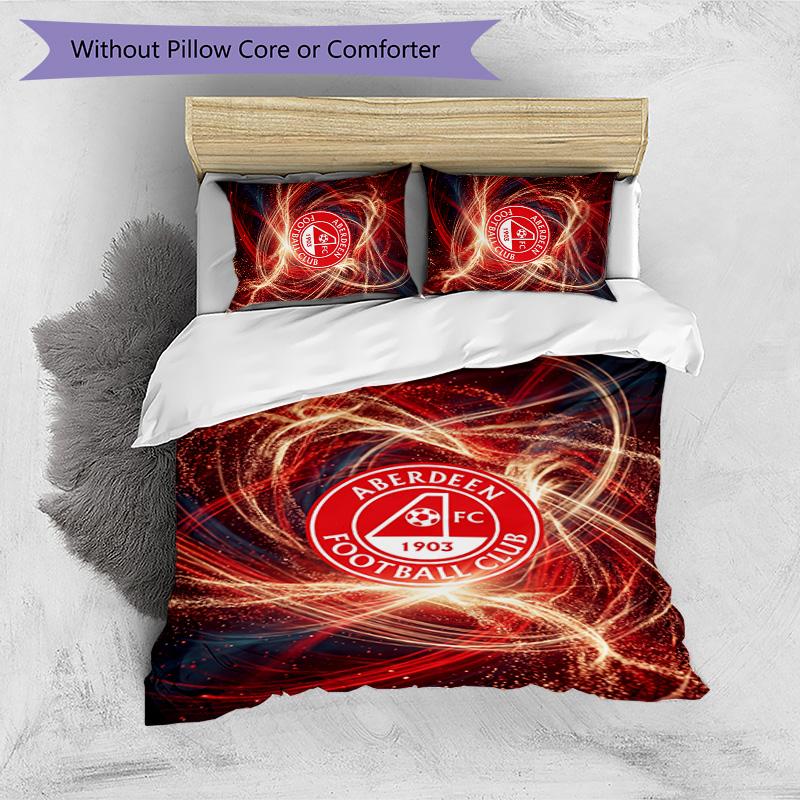 Aberdeen FC Printed 3PCS Bedding Set Breathable Duvet Cover with Pillowcases Decorative Bed Linen for Bedroom Home