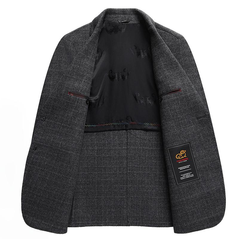 Двубортное шерстяное пальто ручной работы, однобортное пальто с двумя пуговицами, повседневное шерстяное пальто в клетку