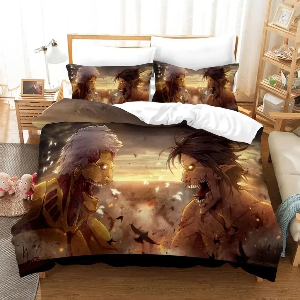 3D Attack On Titan Bedding Set Single Twin Full Queen King Size Attack On Titan Bed Set Children Kid Bedroom Duvet Cover Sets